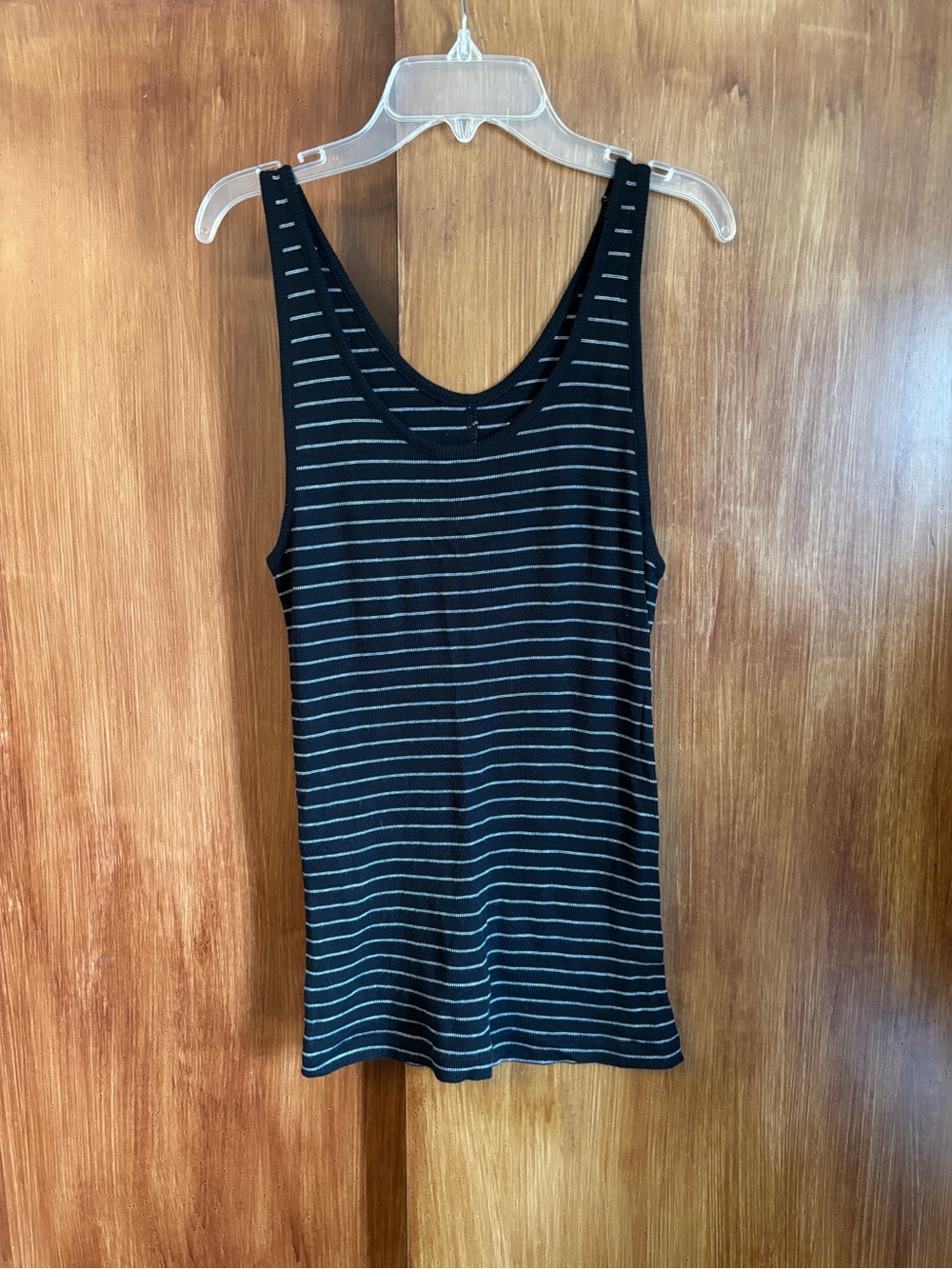 EUC Vince Black & White Striped Cotton & Modal Crewneck Tank Top | Women’s XL